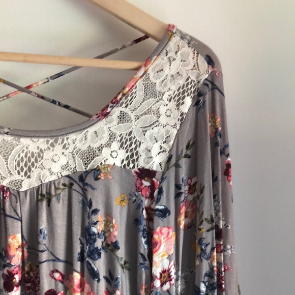 About A Girl Tops - Floral Peasant Top